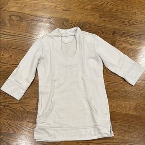 Soft Surroundings stone color 3/4 Sleeve Tunic Top sweatshirt